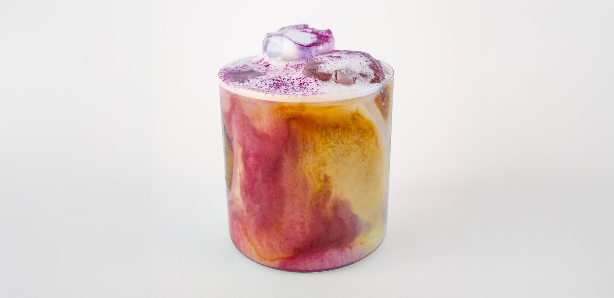 Raspberry Ube Iced Latte