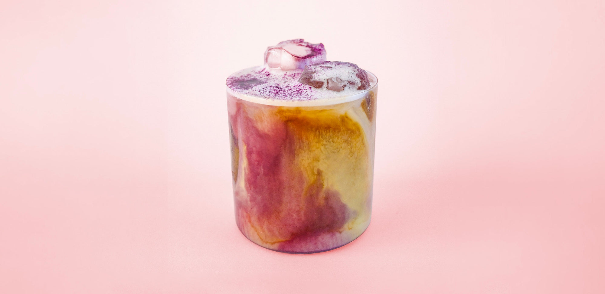 Raspberry Ube Iced Latte