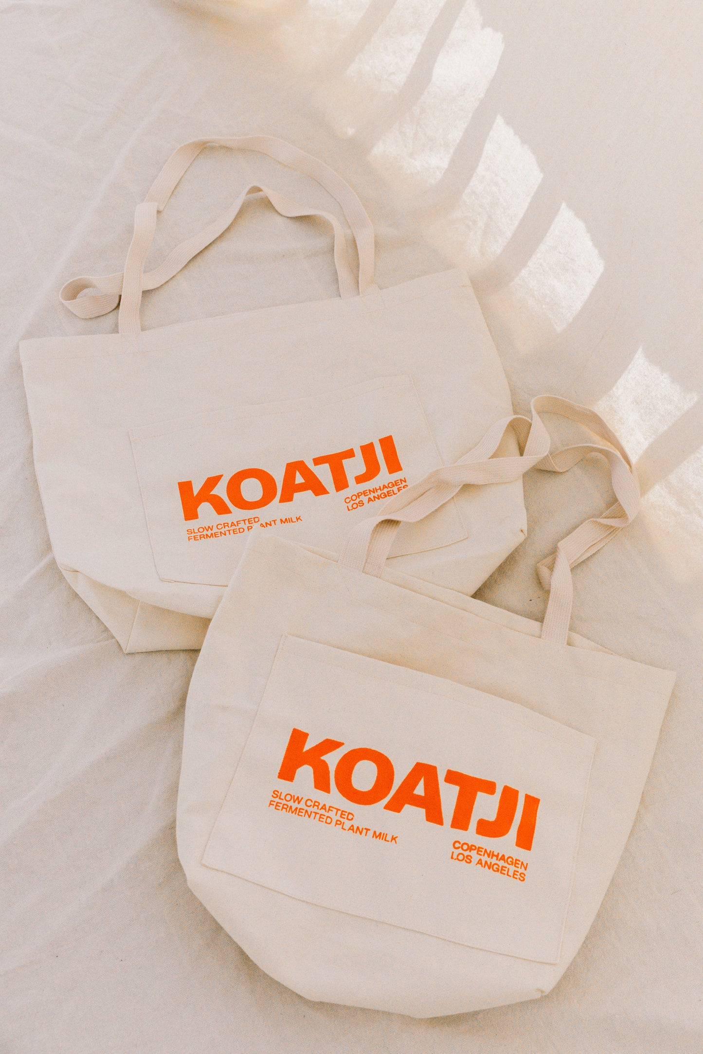 Tote Bag - Natural x Orange Print