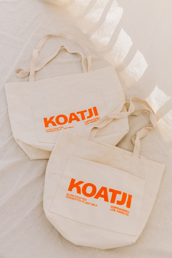 Tote Bag - Natural x Orange Print