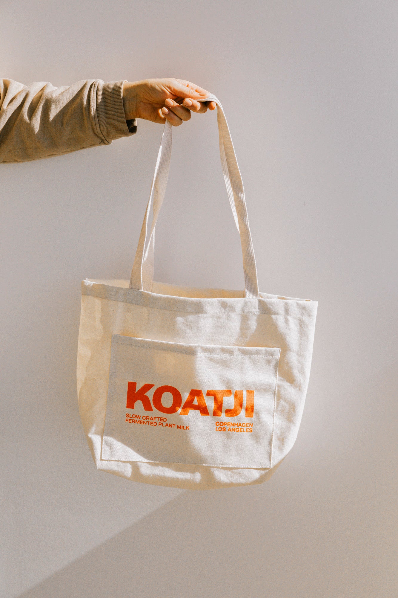 Tote Bag - Natural x Orange Print